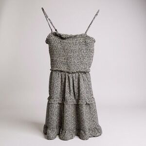 Jessica Simpson black and beige smocked sleeveless dress NWT‎ M
